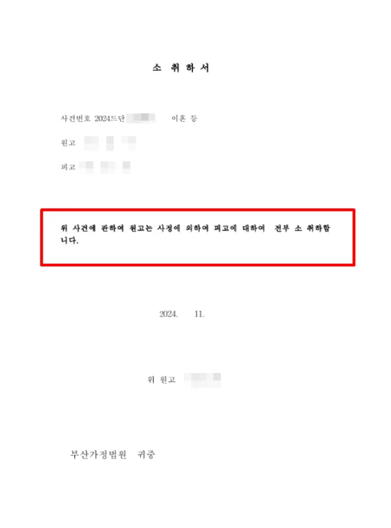 소취하서