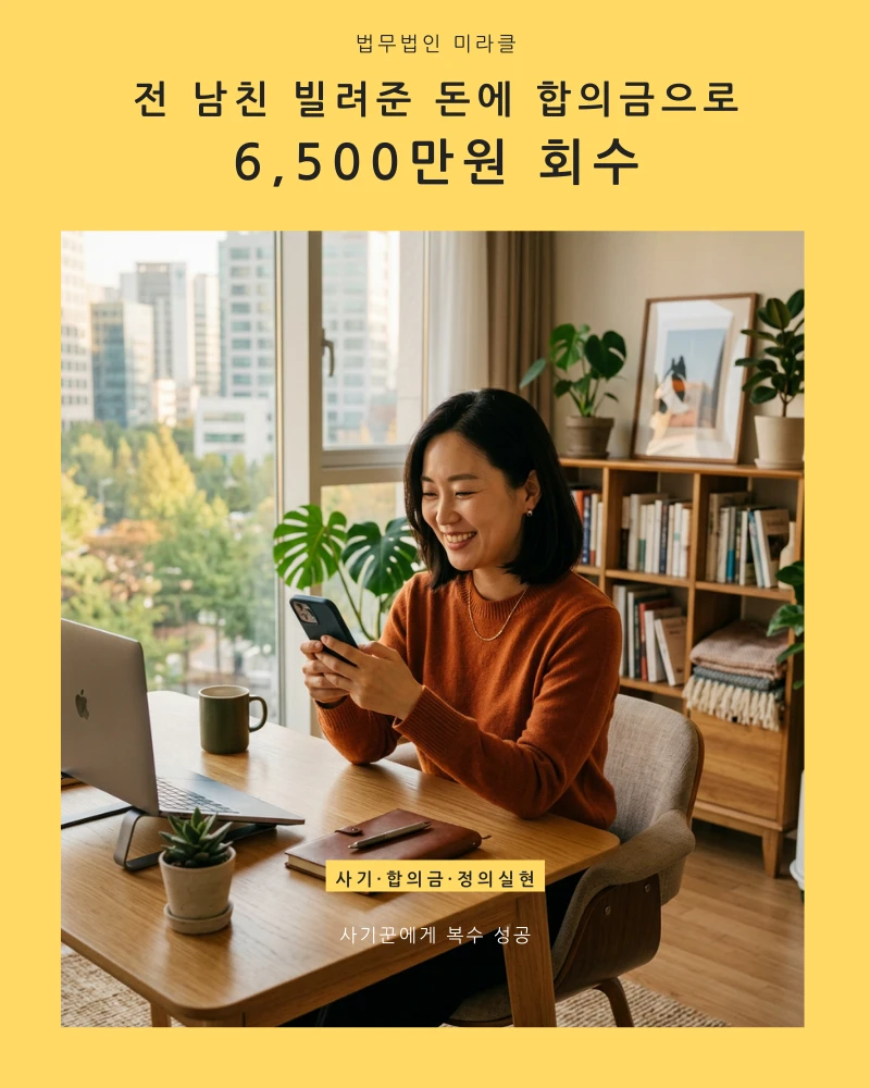 전 남친 빌려준 돈에 합의금으로 6,500만원 회수
