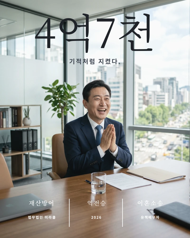 바람피우다 걸렸지만 재산분할 4억7,000만원 방어