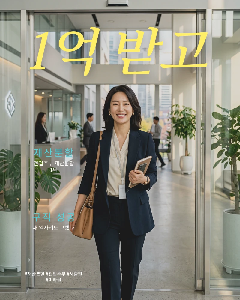 전업주부 재산분할 1억 받고 구직 성공