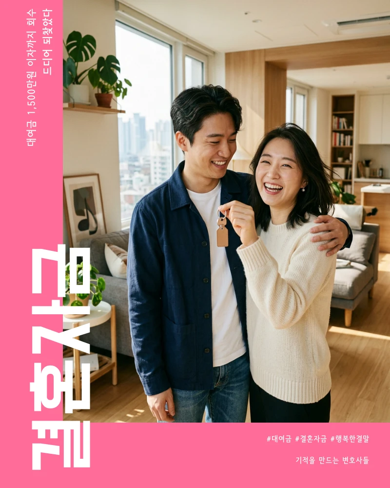 빌려준 돈 1,500만원 이자까지 돌려받아 결혼자금 마련