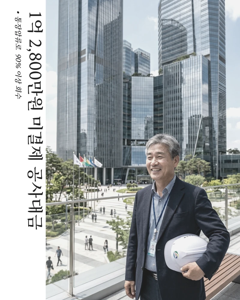 미지급 공사대금 1억2,800만원 통장가압류 90% 이상 회수