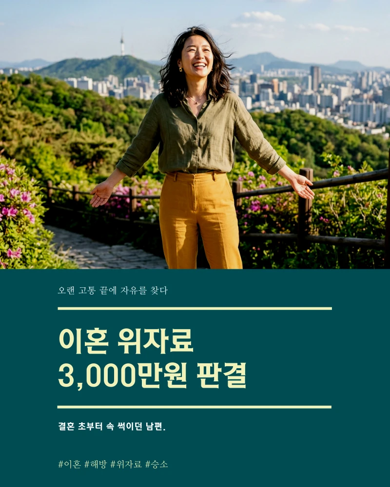 결혼 초부터 속 썩이던 남편 이혼 위자료 3,000만원