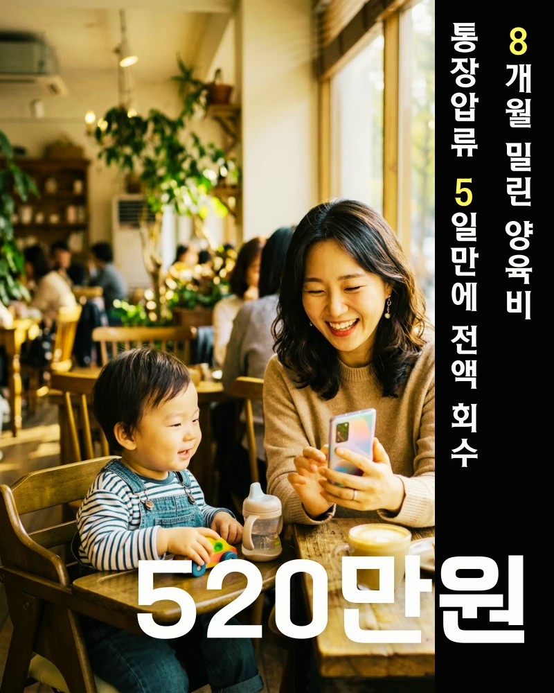 8개월 밀린 양육비 553만원 통장압류 5일 만에 전액 회수